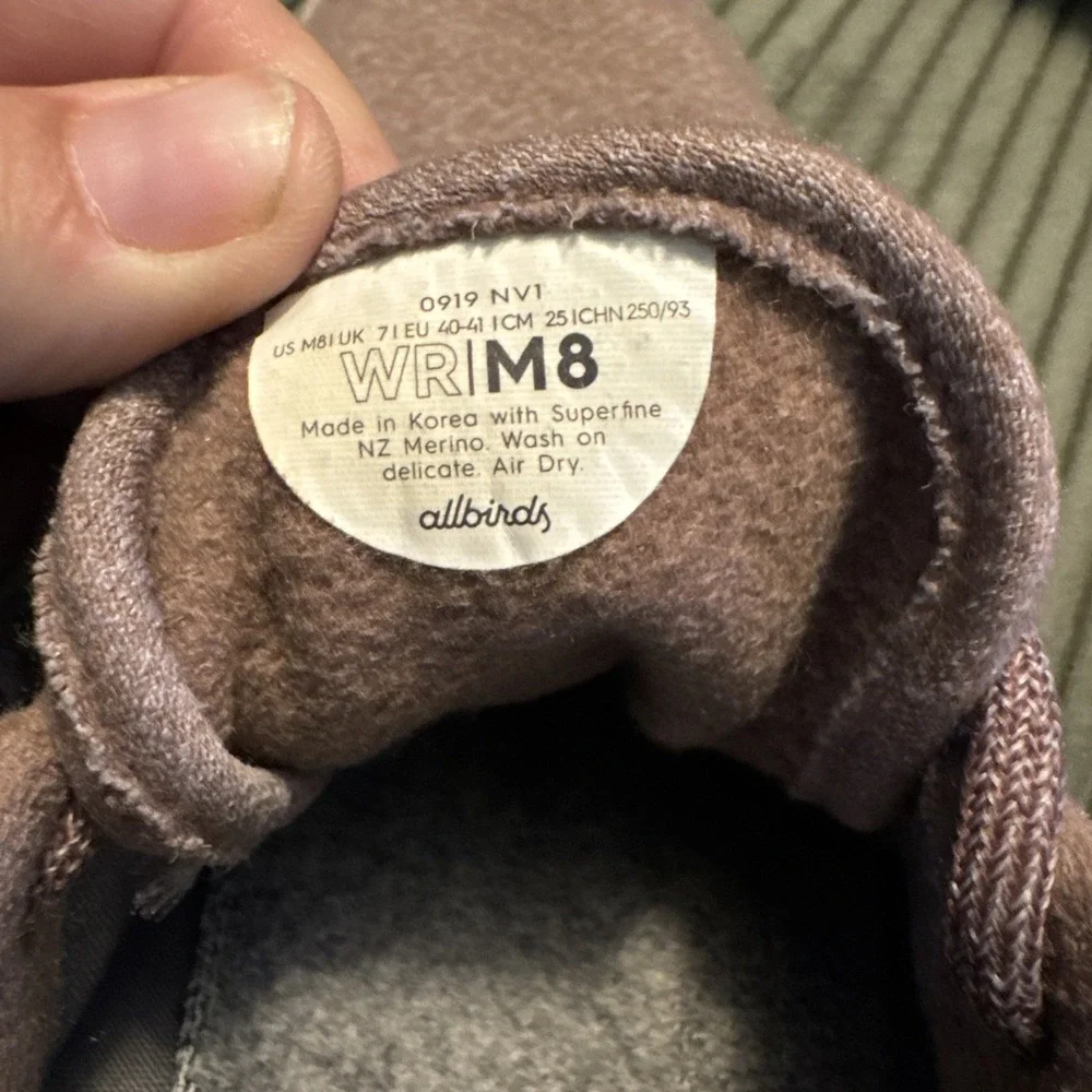 Allbirds Wool Runners Shoes Men's 8 Purple WR M8 Casual Athletic Merino Iilac
